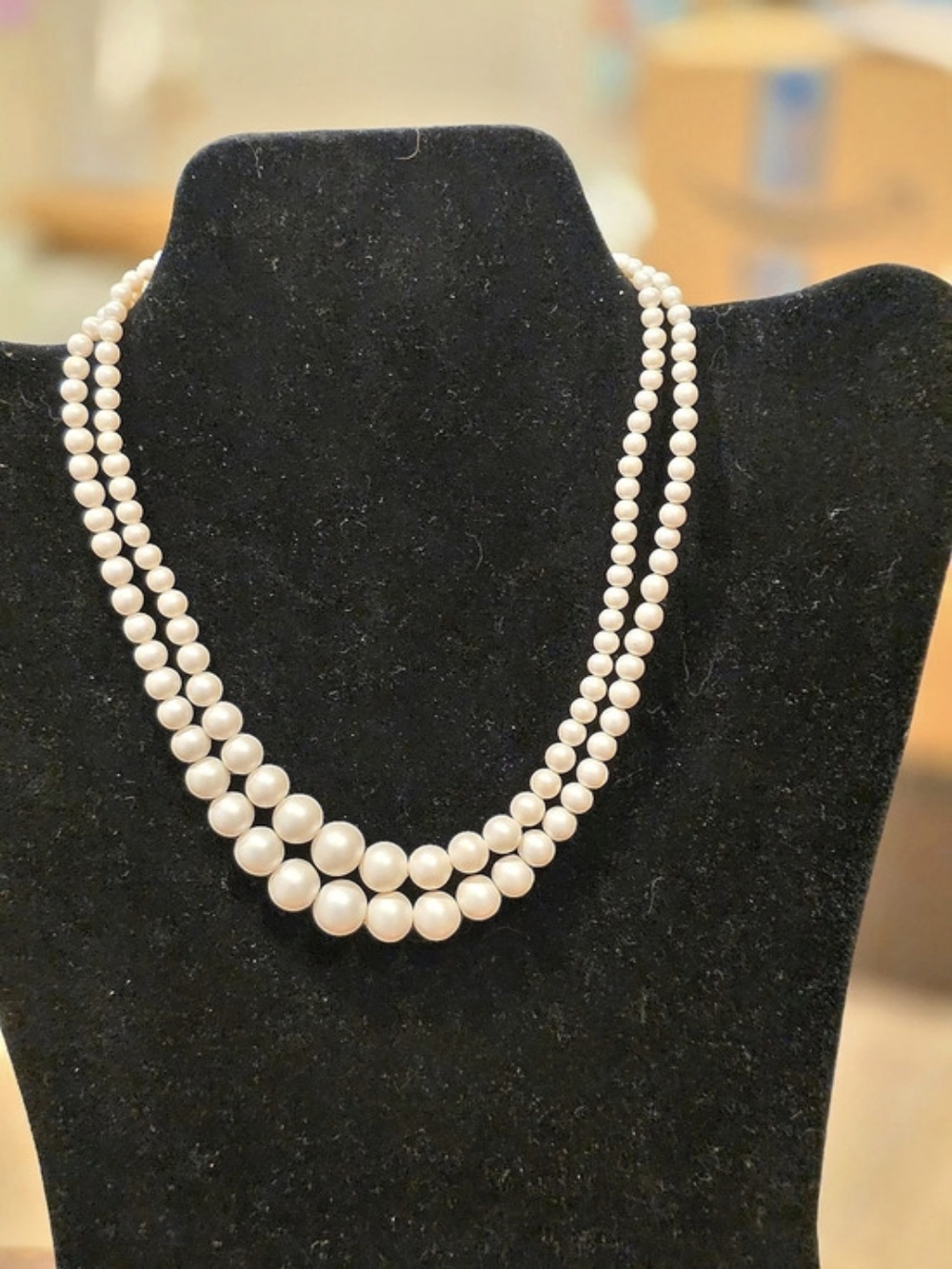Double Strand Costume Pearl Necklace